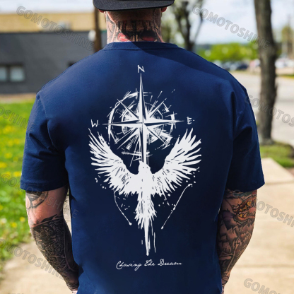CHASING THE WAY The Guiding Eagle Print Men's T-Shirt
