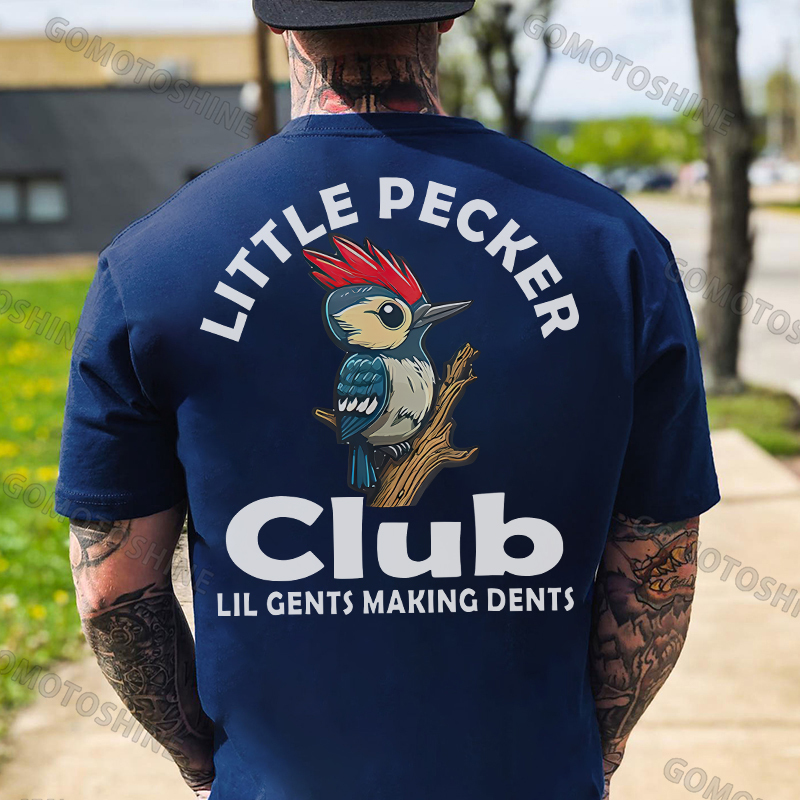 LITTLE PECKER CLUB Woodpecker Print Men's T-Shirt