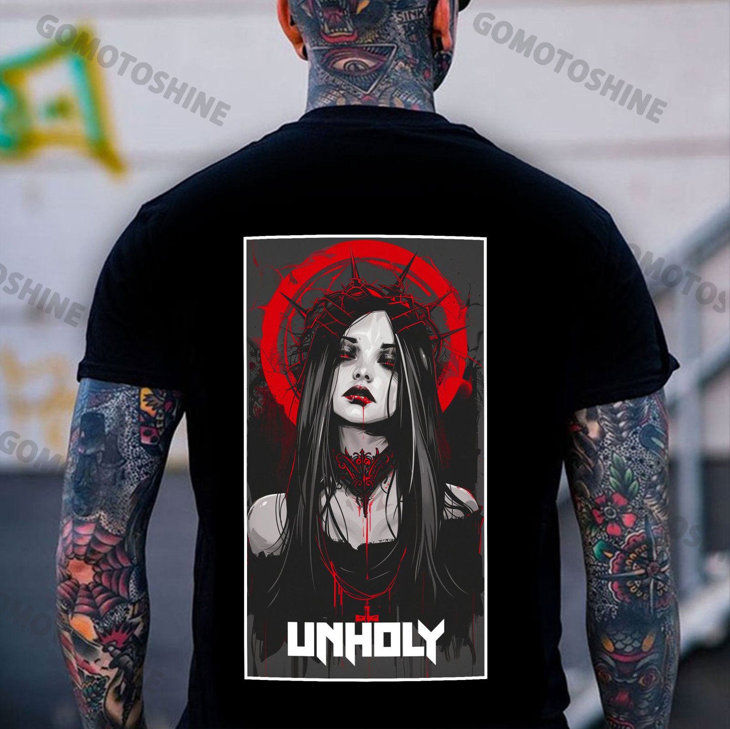 UNHOLY Bloody Witch Print Men's T-Shirt
