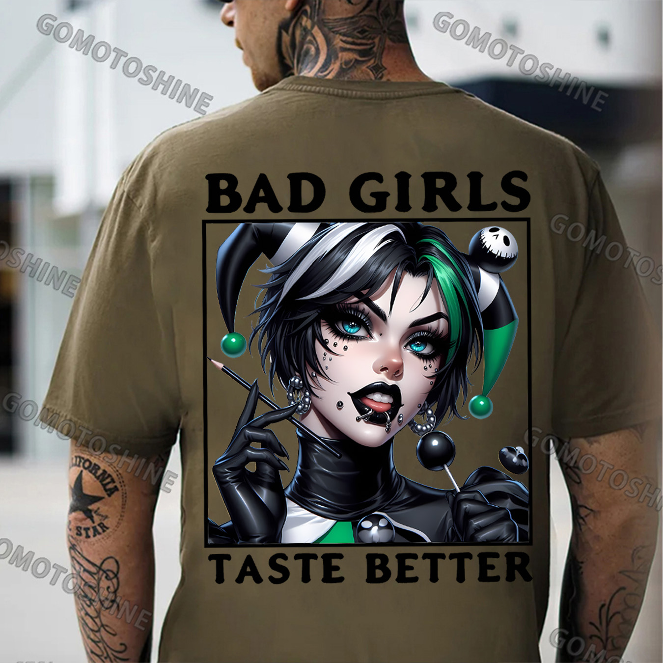 BAD GIRLS TASTE BETTER Joker Girl Print Men's T-Shirt