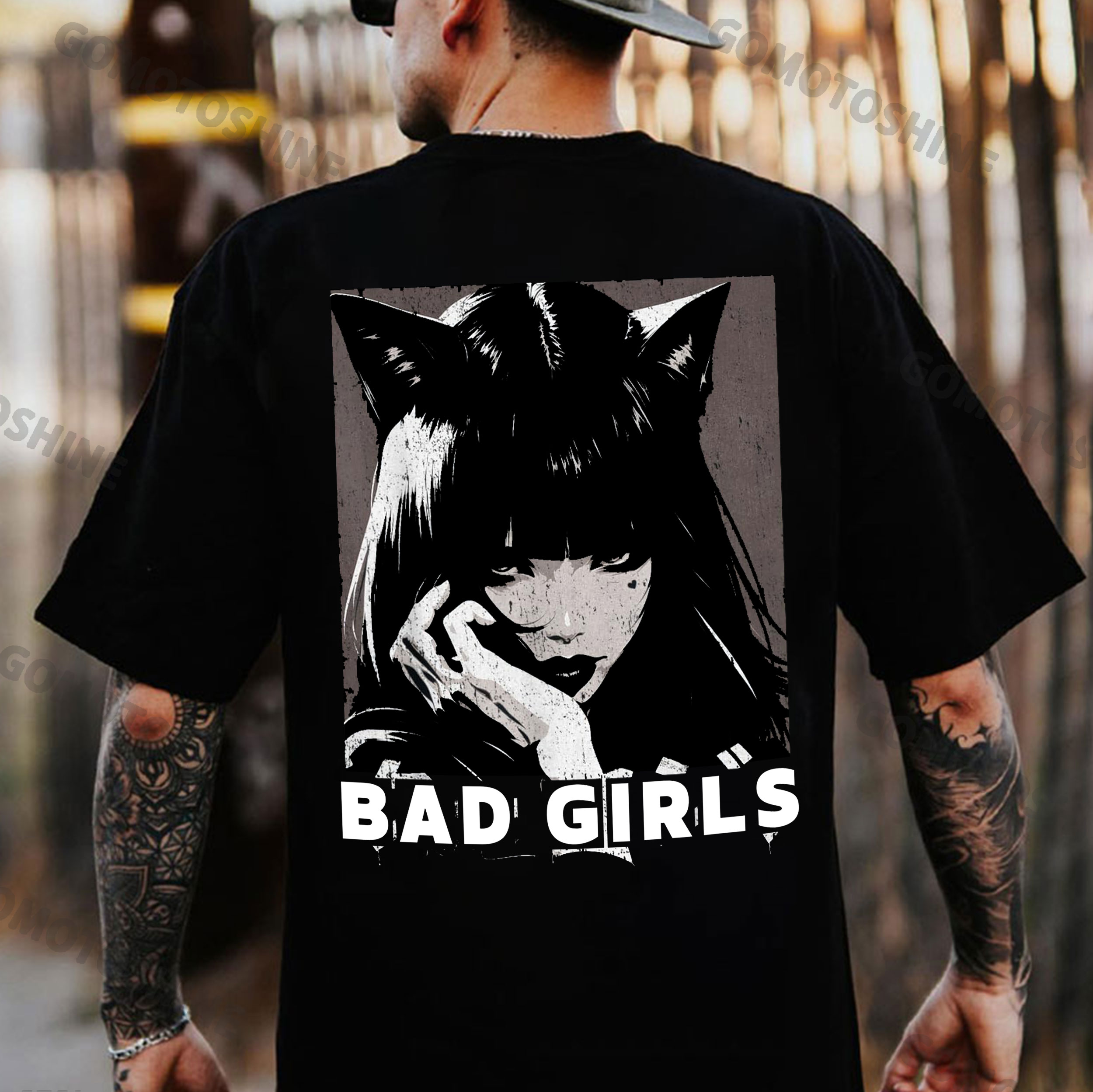 BAD GIRLS Sexy Catwoman Print Men's T-Shirt