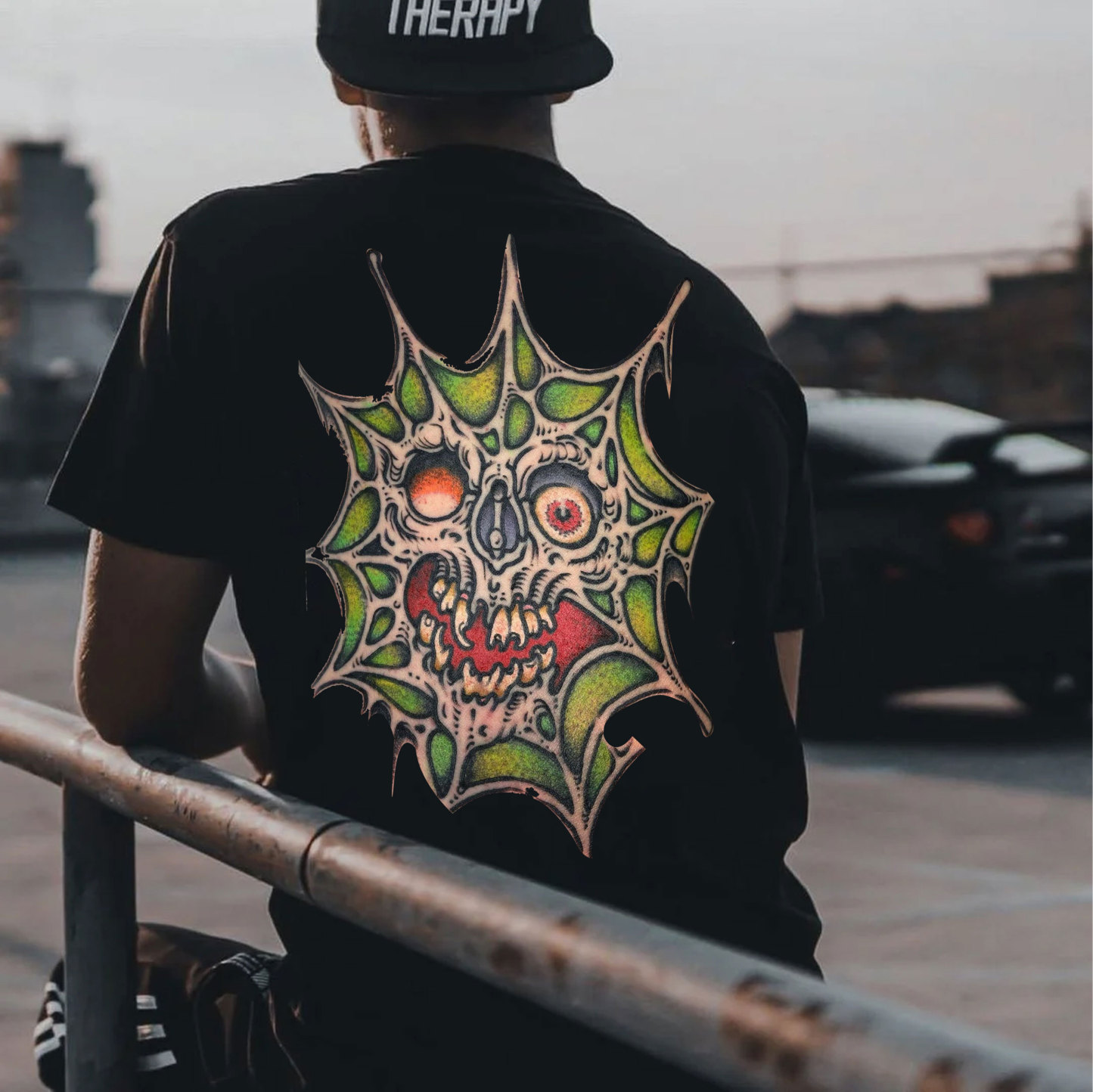 Skull in the Disgusting Item Black Print T-Shirt