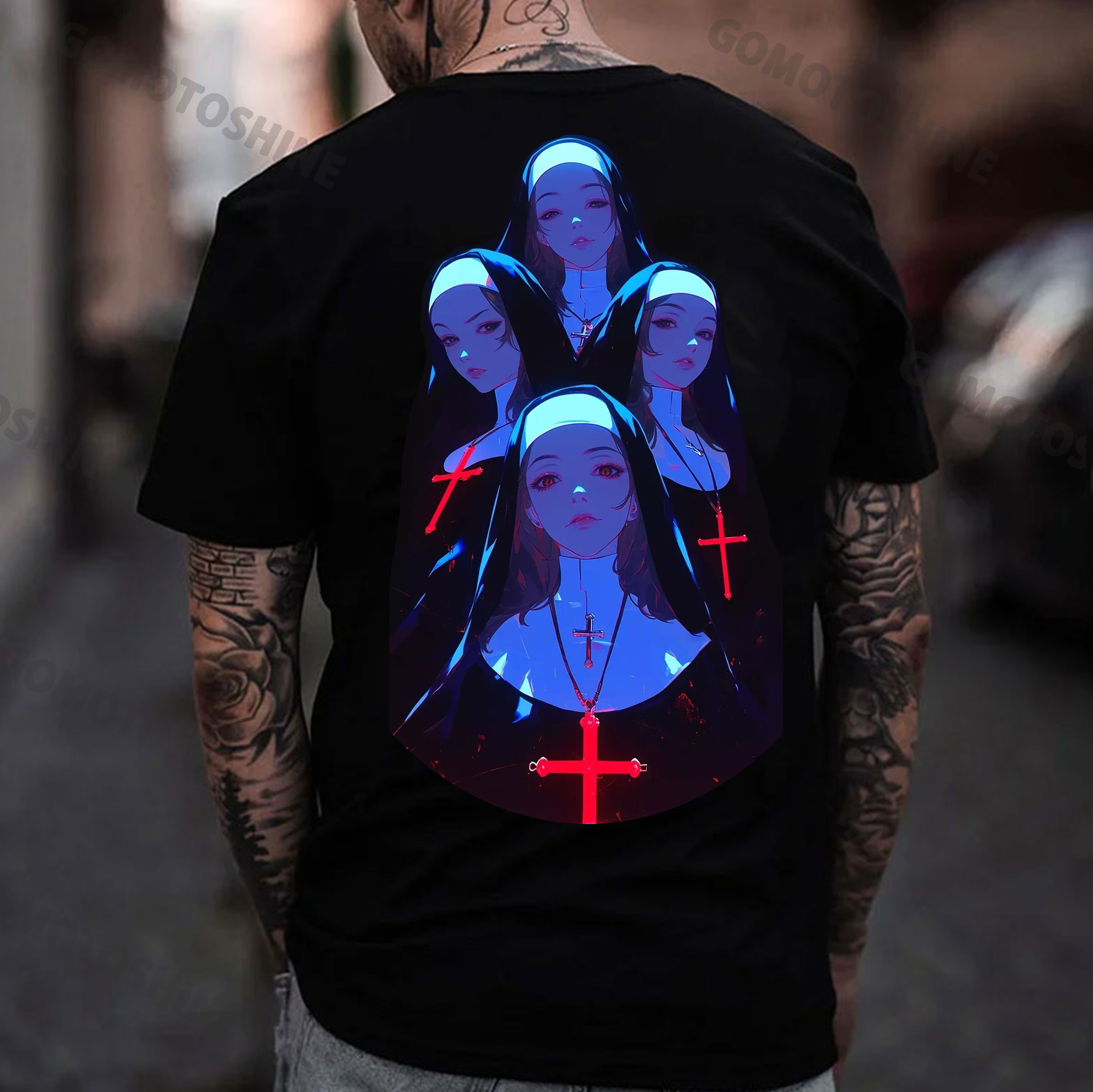 Nun's Gaze Print Men's T-Shirt