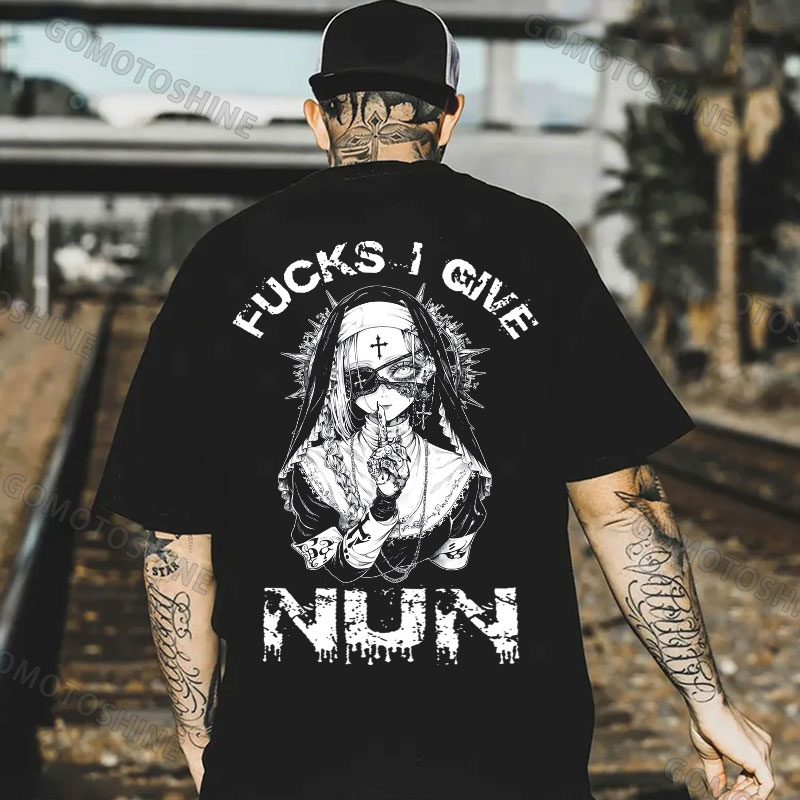 FUCKS I GIVE NUN One-Eye Nun Print Men's T-Shirt
