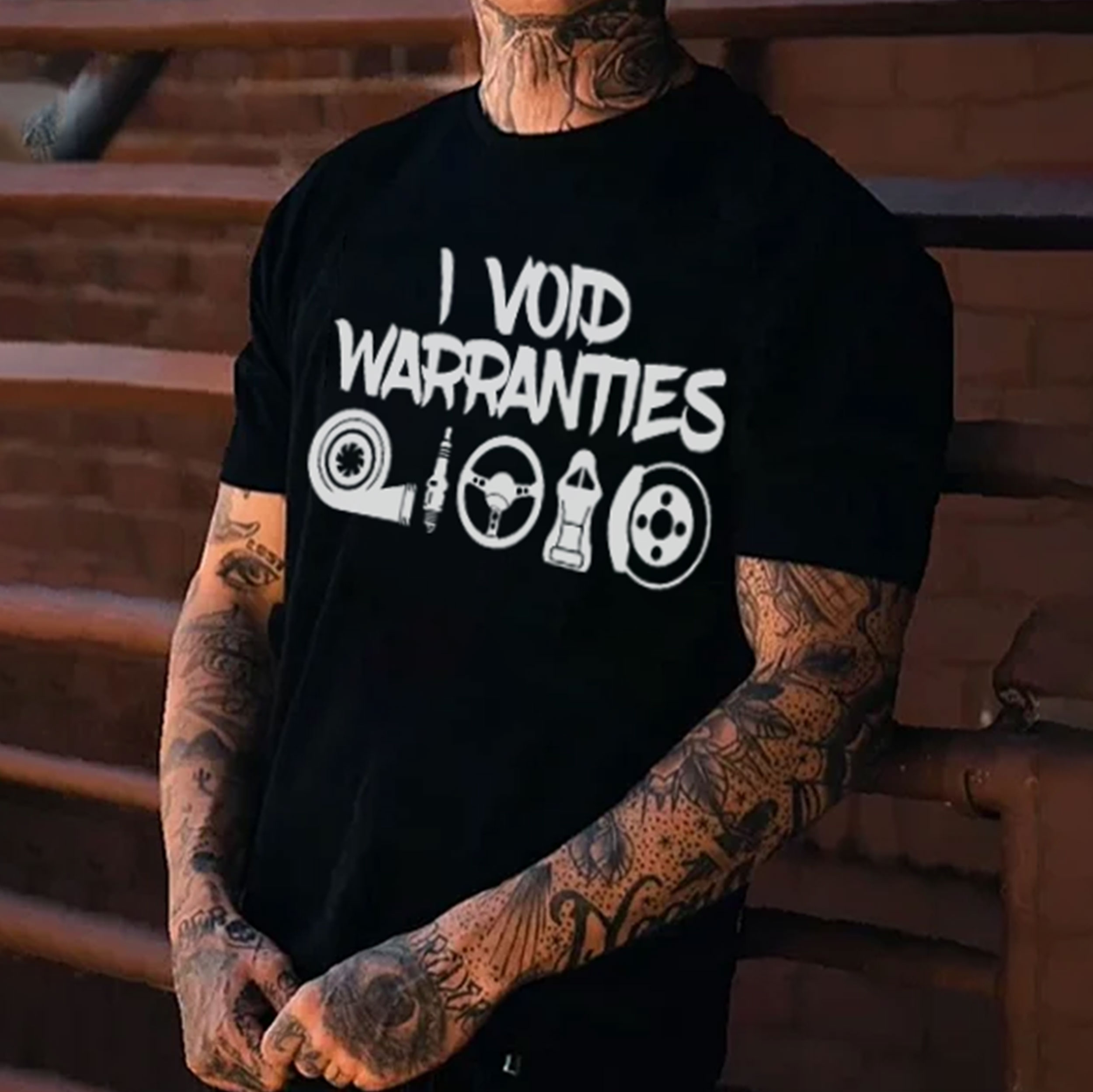 I VOID WARRANTIES Black Print T-Shirt