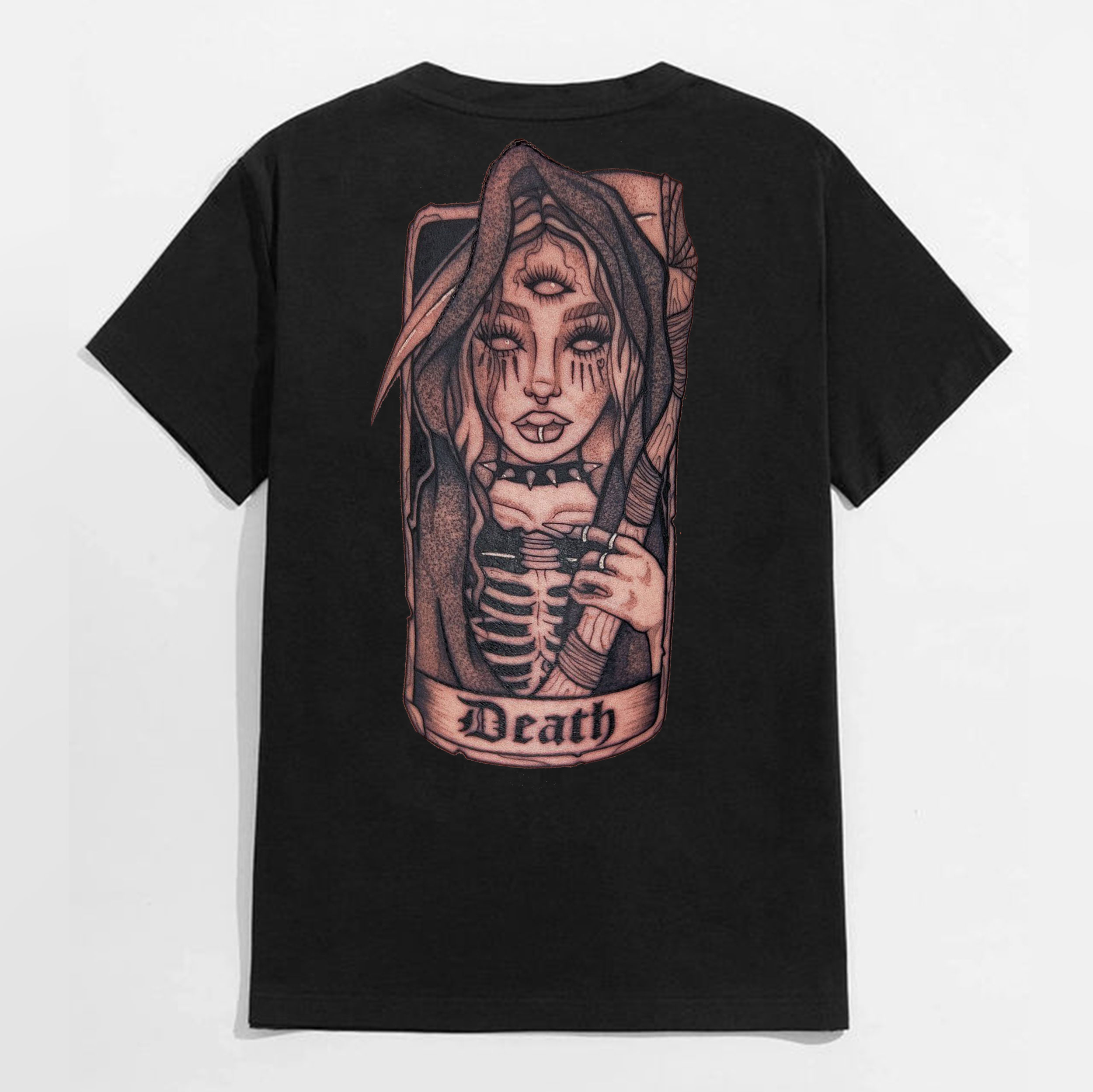 DEATH Gothic Lady Vintage Style Black Print T-Shirt