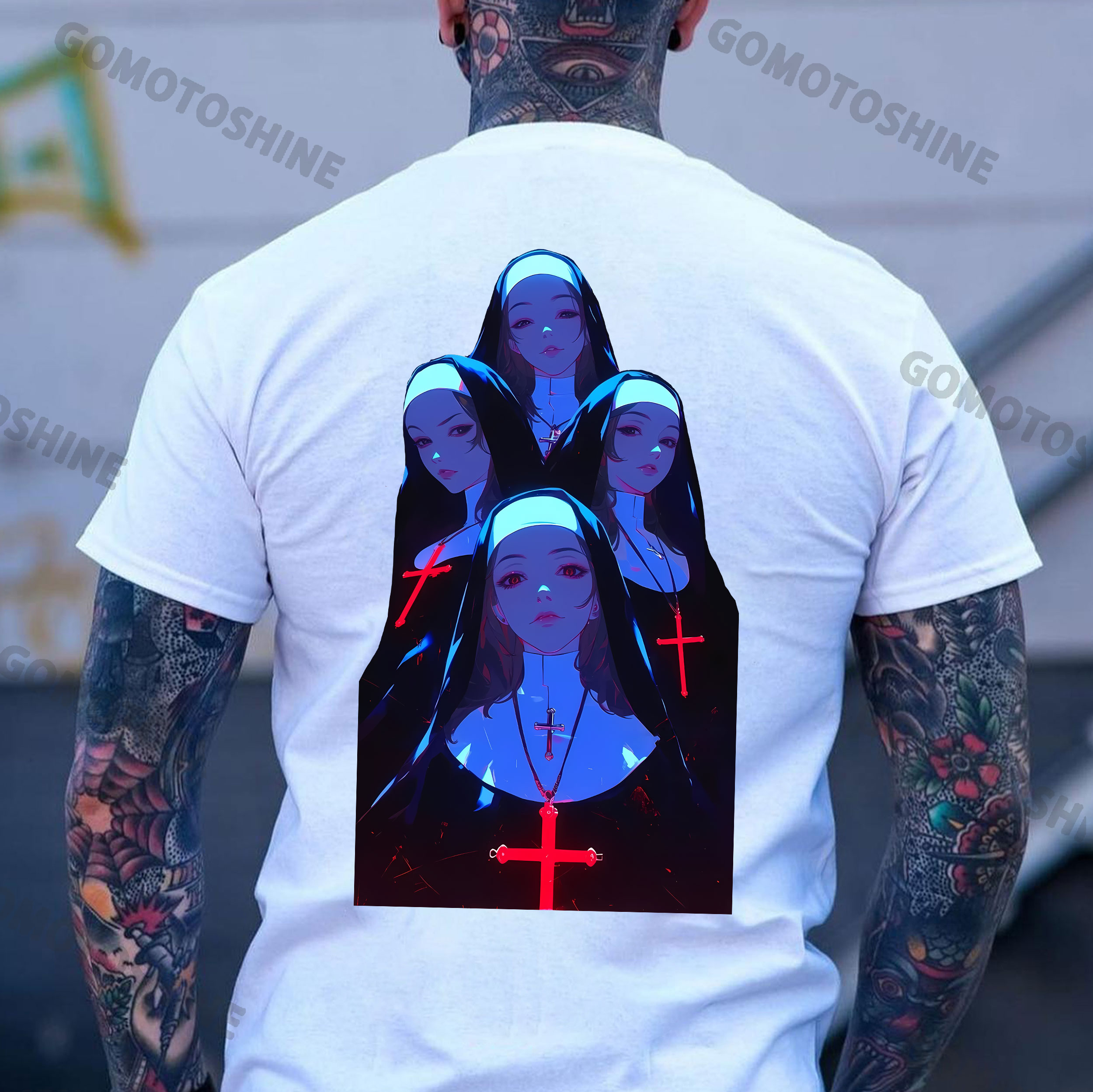 Nun's Gaze Print Men's T-Shirt