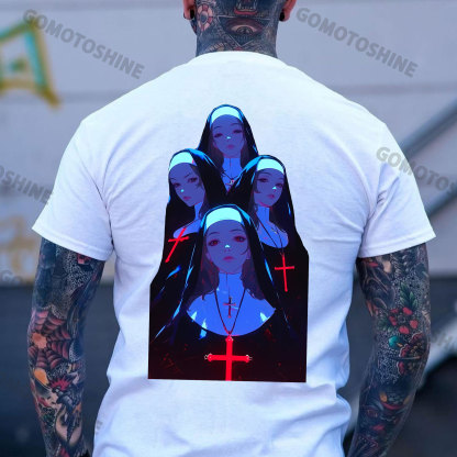 Nun's Gaze Print Men's T-Shirt