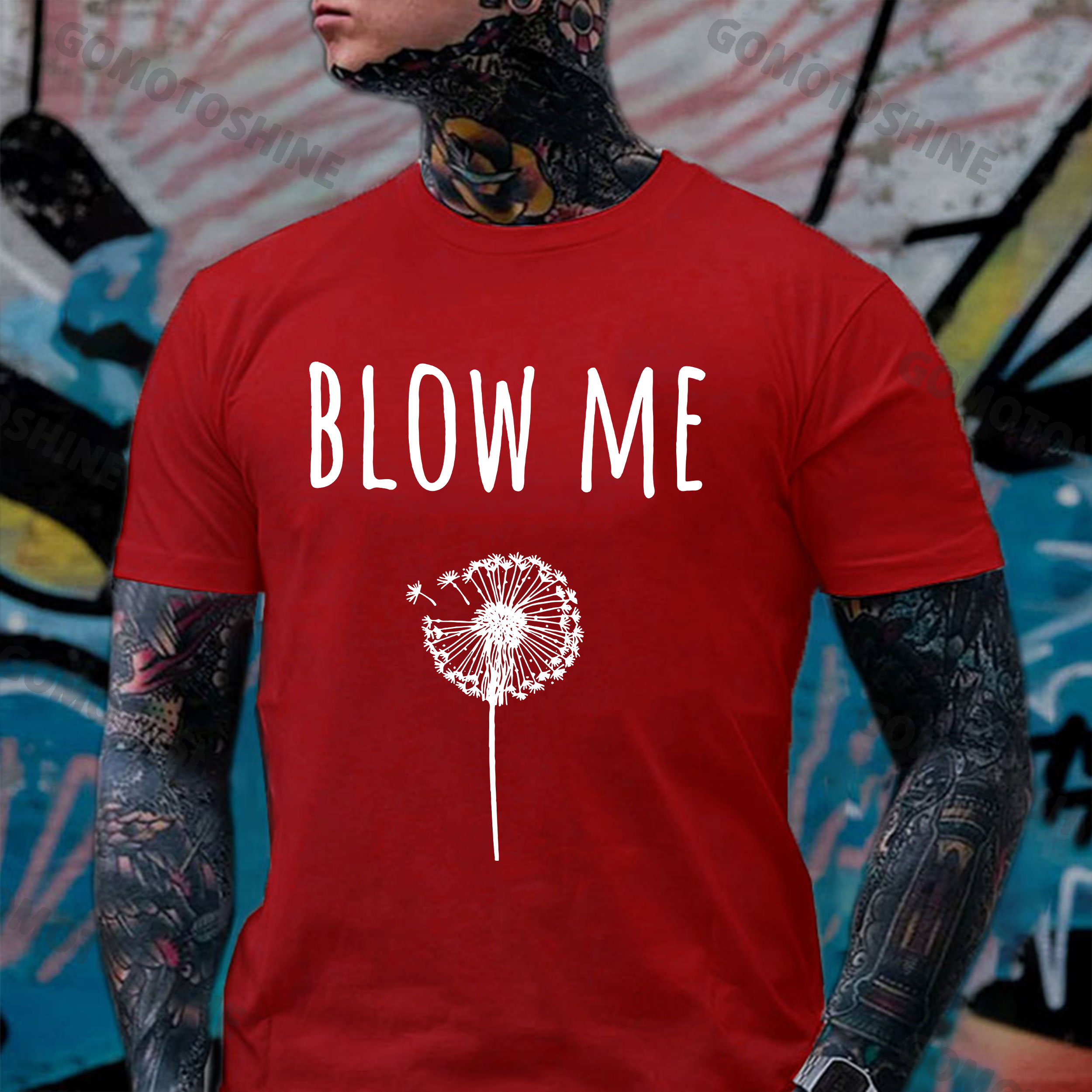 BLOW ME Dandelion Print Men's T-Shirt