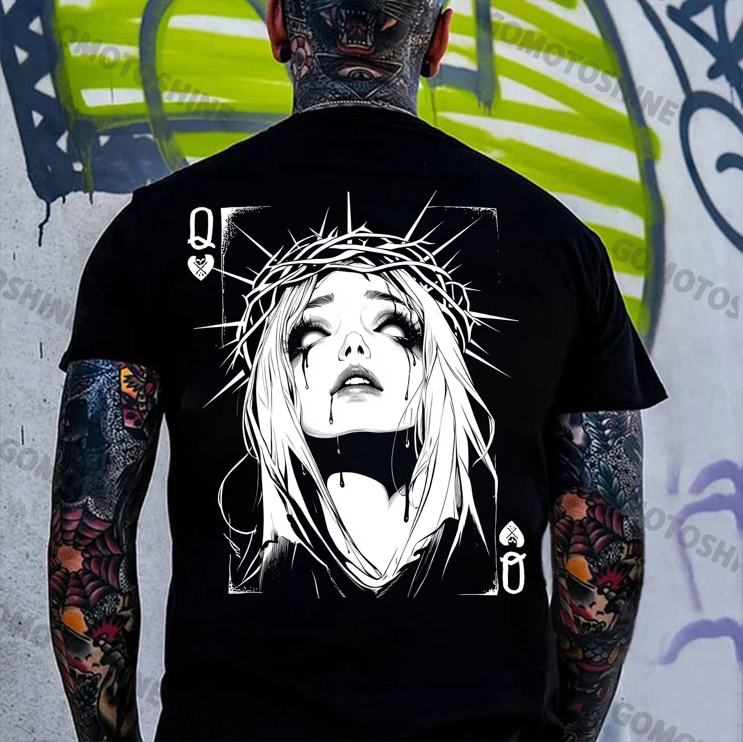 POKER Q Thorn queen Print Men's T-Shirt