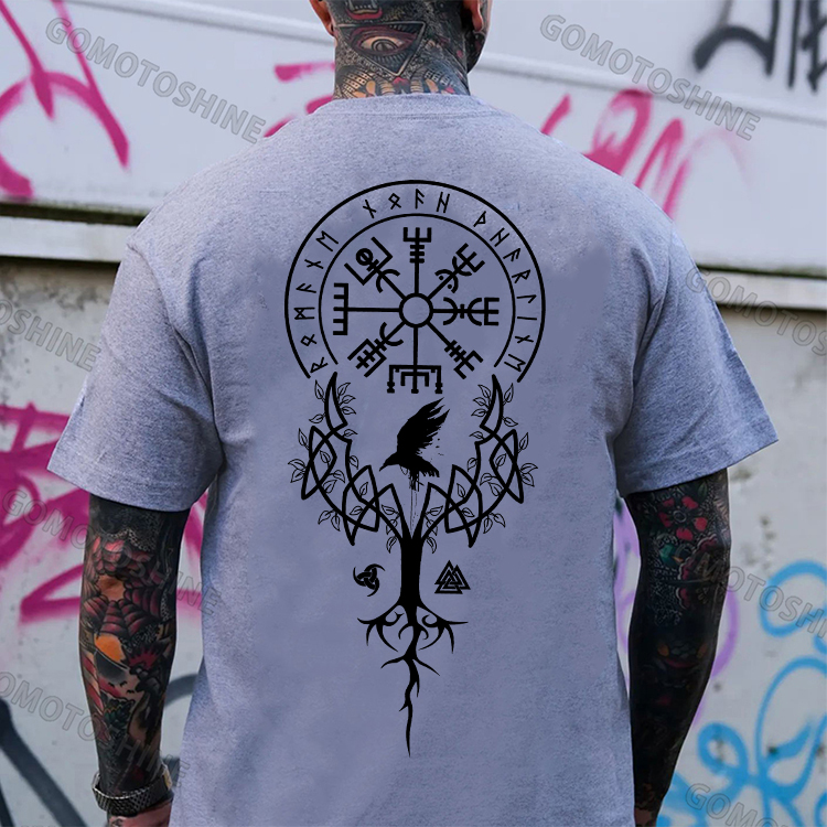 Rune Eagle Black Print T-shirt