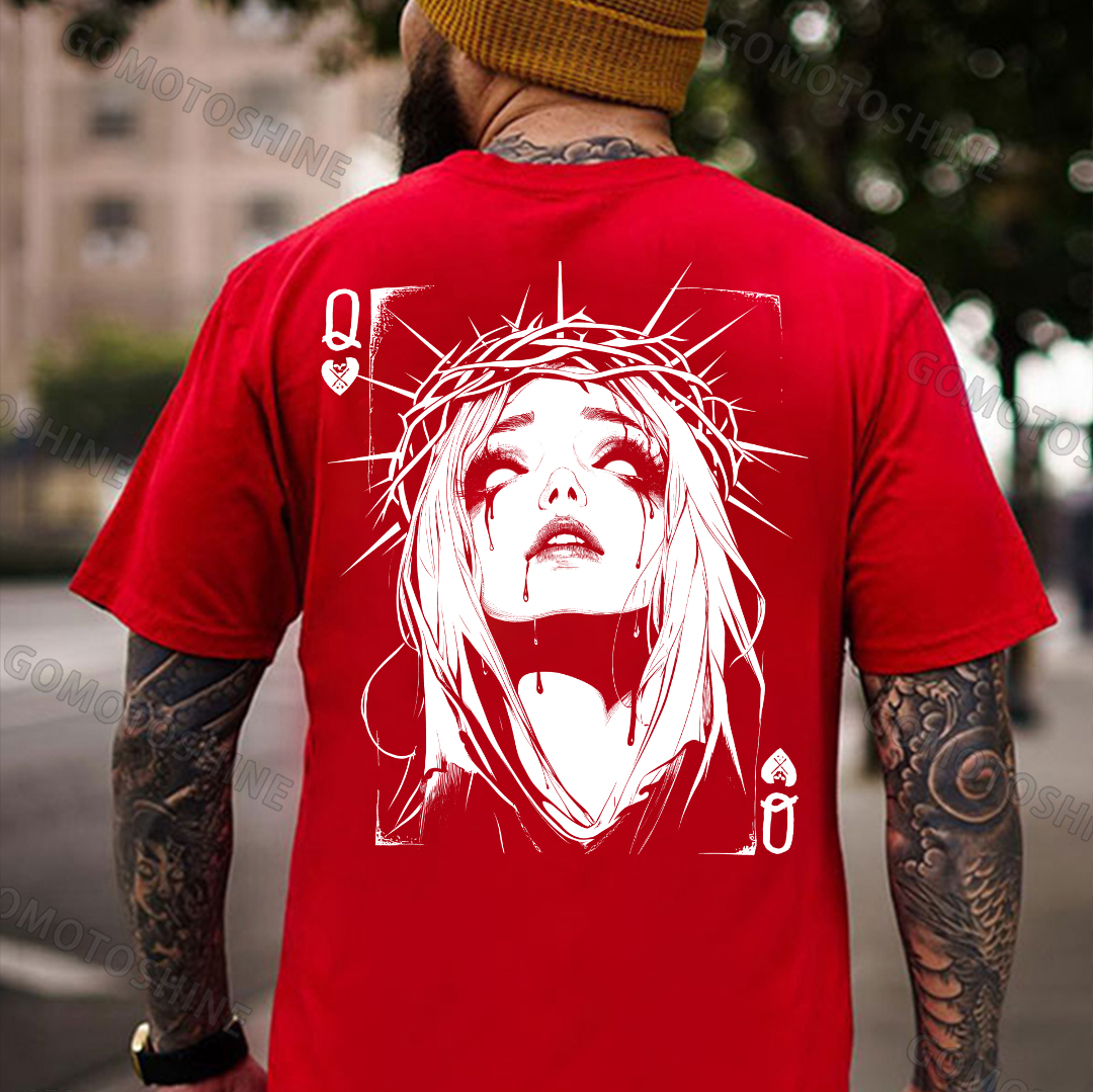 POKER Q Thorn queen Print Men's T-Shirt