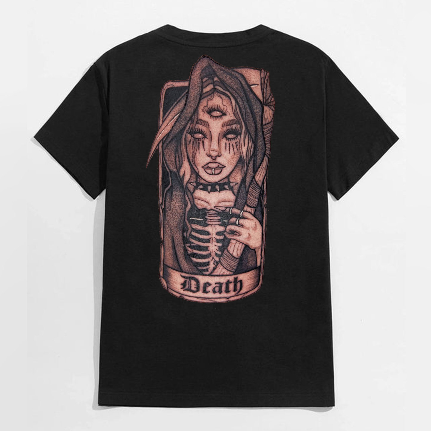 DEATH Gothic Lady Vintage Style Black Print T-Shirt