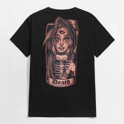 DEATH Gothic Lady Vintage Style Black Print T-Shirt