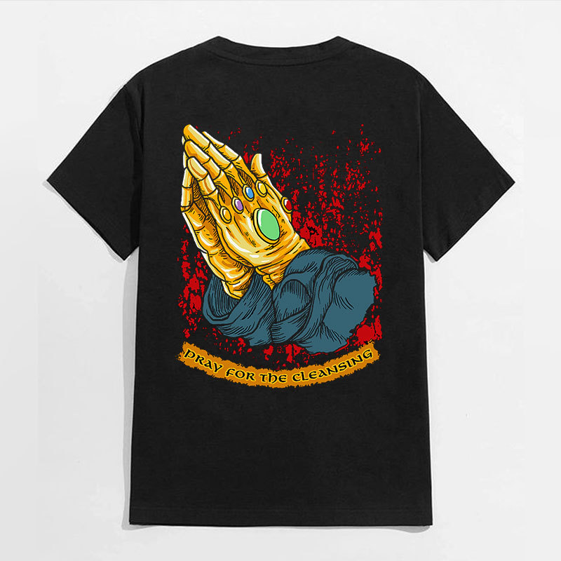 PRAY FOR THE CLEANSING Black Print T-Shirt