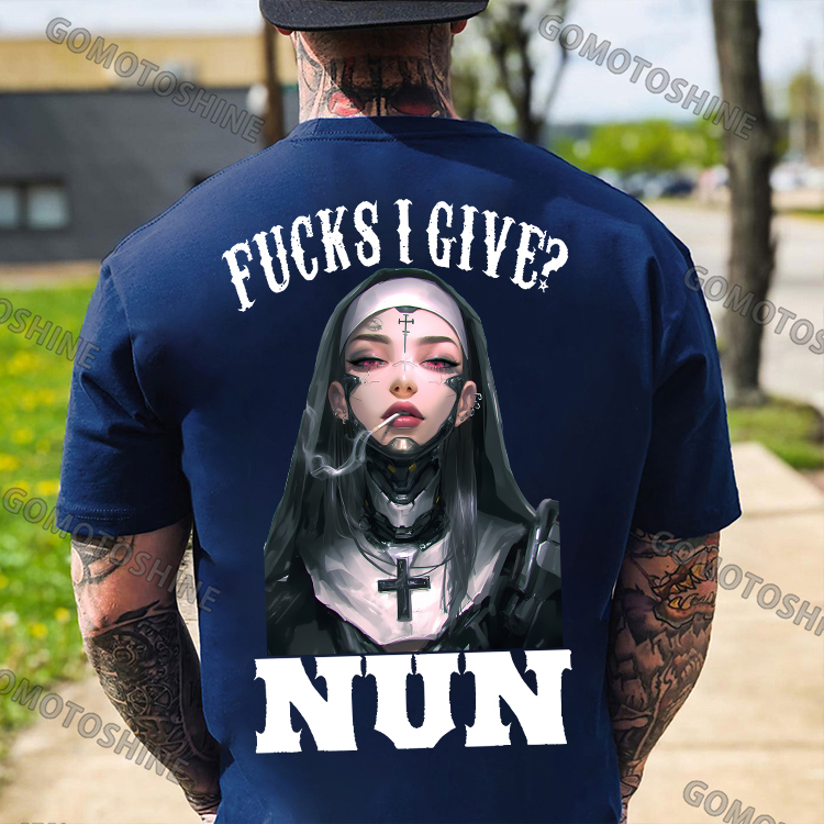 FUCKS I GIVE NUN Cyber Modified Mechanical Nun Print Men's T-Shirt