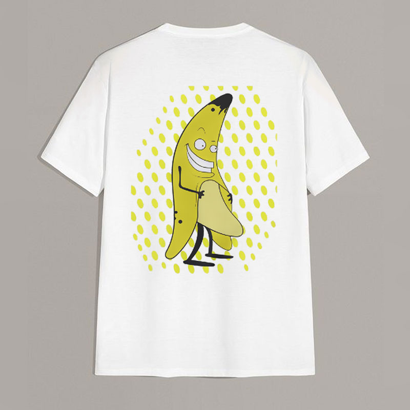Delight Banana with Naked Body White Print T-Shirt