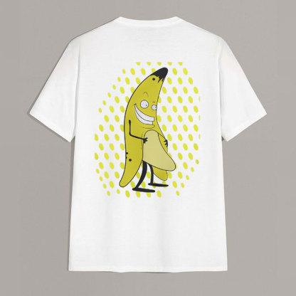 Delight Banana with Naked Body White Print T-Shirt