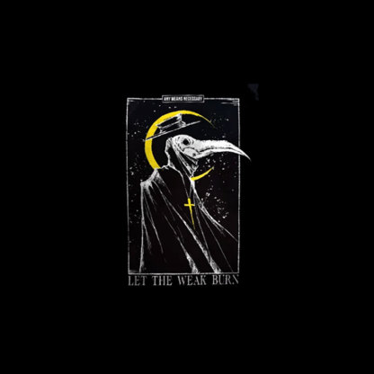 LET THE WEAK BURN Doctor Crow Black Print T-shirt