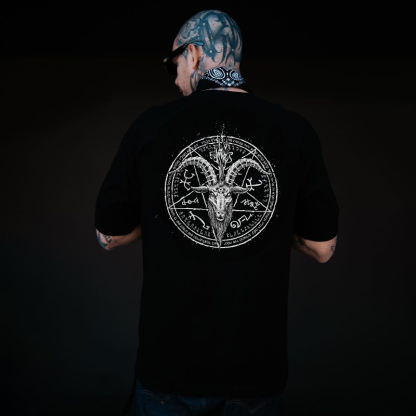 Sheepshead Curcle Letter Icon Vintage Black Print T-shirt