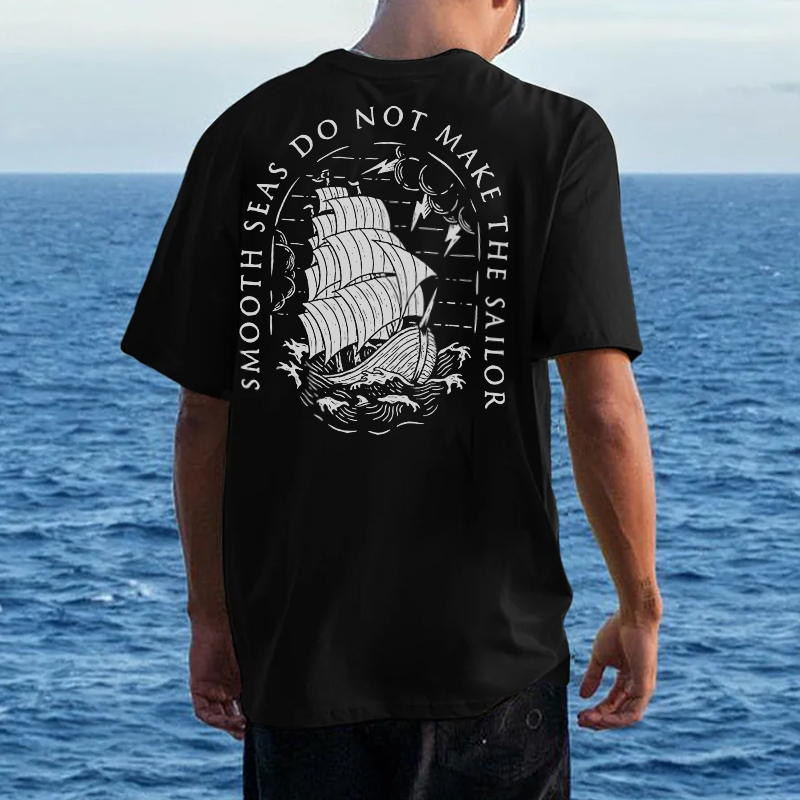 SMOOTH SEAS DO NOT MAKE THE SAILOR Black Print T-shirt