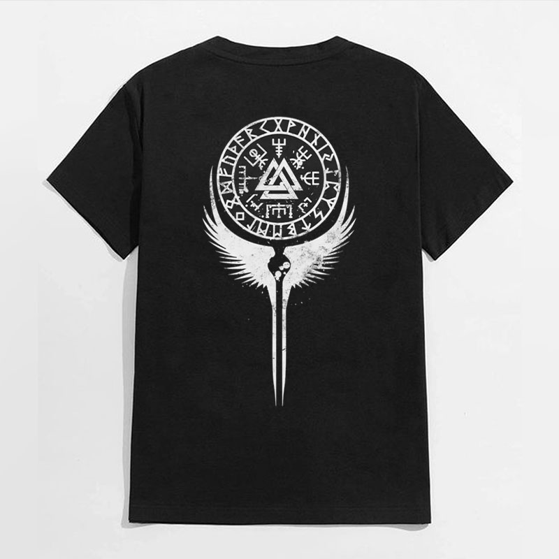 Rune Wing Black Print T-shirt