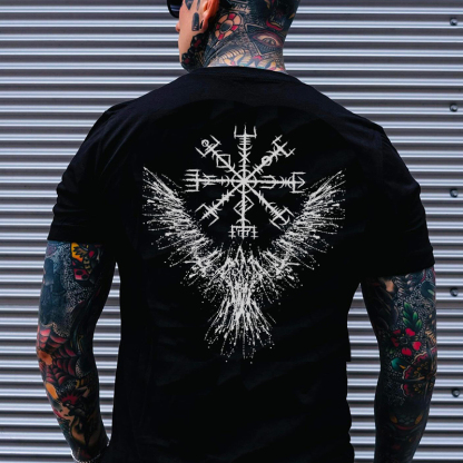 Rune Eagle Black Print T-shirt
