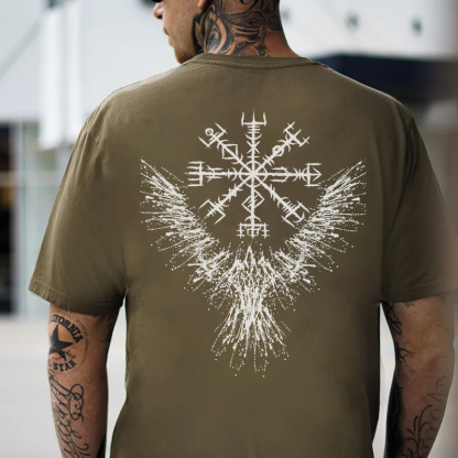 Rune Eagle Black Print T-shirt