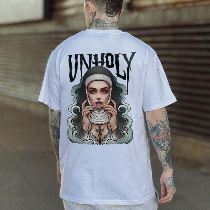 UNHOLY Sexy Nun Print Men's T-shirt