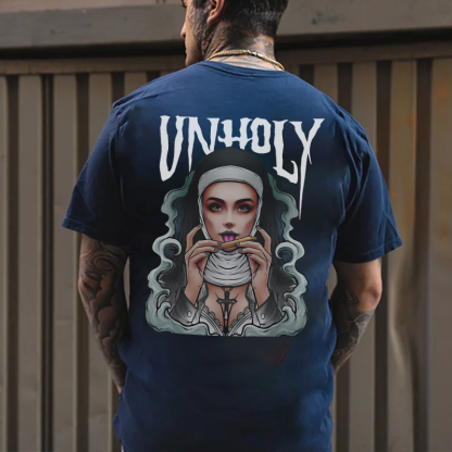 UNHOLY Sexy Nun Print Men's T-shirt