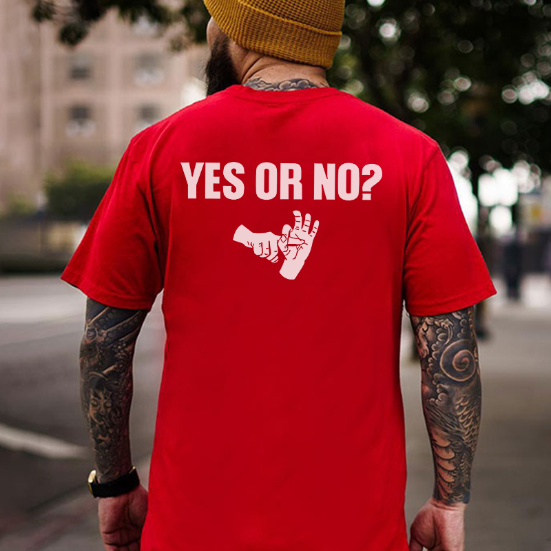 YES OR NO Unholy Hands Graphic Casual Black Print T-shirt