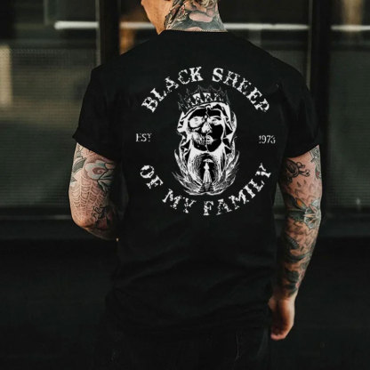 BLACK SHEEP OF MY FAMILY Skull Queen Print Men's T-shirt