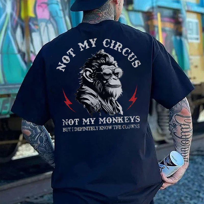 NOT MY CIRCUS NOT MY MONKEYS Orangutan Print Men's T-shirt