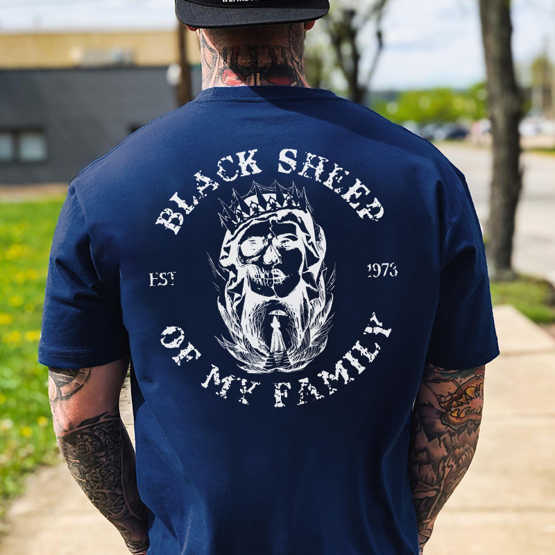BLACK SHEEP OF MY FAMILY Skull Queen Print Men's T-shirt