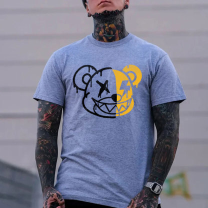 Emoji Cartoon Graphic Black Print T-Shirt