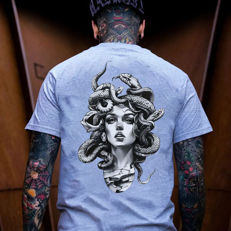Medusa Beauty with Snake Print T-Shirt