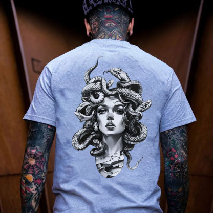 Medusa Beauty with Snake Print T-Shirt