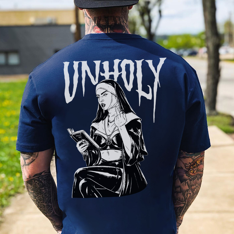 UNHOLY Defiant Nun Print Men's T-shirt