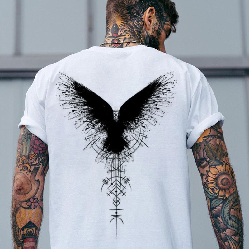 Runes Eagle Print Men's T-Shirt