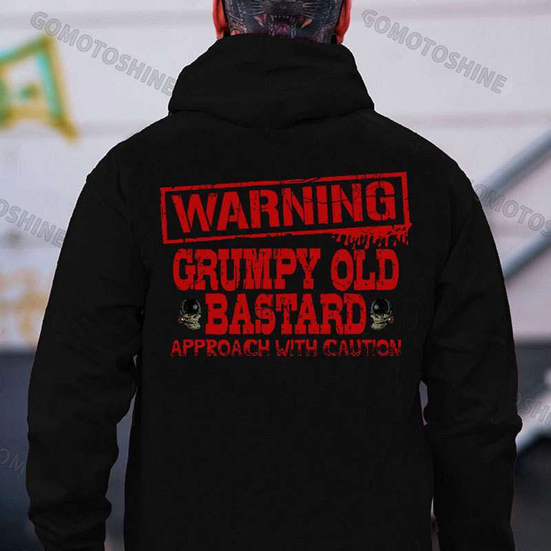 WARNING GRUMPY OLD BASTARD Print Men's Hoodie