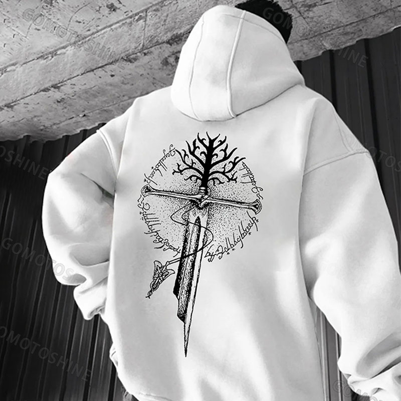 Broken Sword Print Men's Hoodie