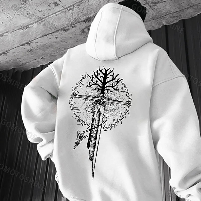 Broken Sword Print Men's Hoodie