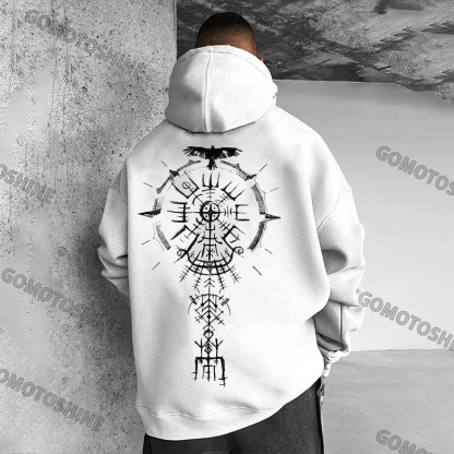 Runes Eagle Print Men's Hoodie