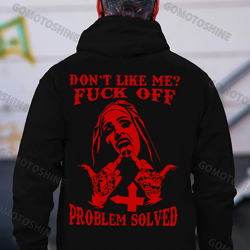 DON'T LIKE ME FUCK OFF Defiant Nun Print Men's Hoodie