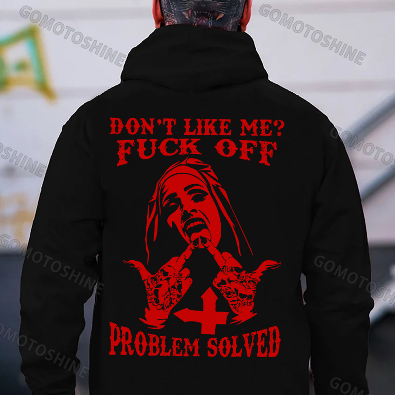 DON'T LIKE ME FUCK OFF Defiant Nun Print Men's Hoodie