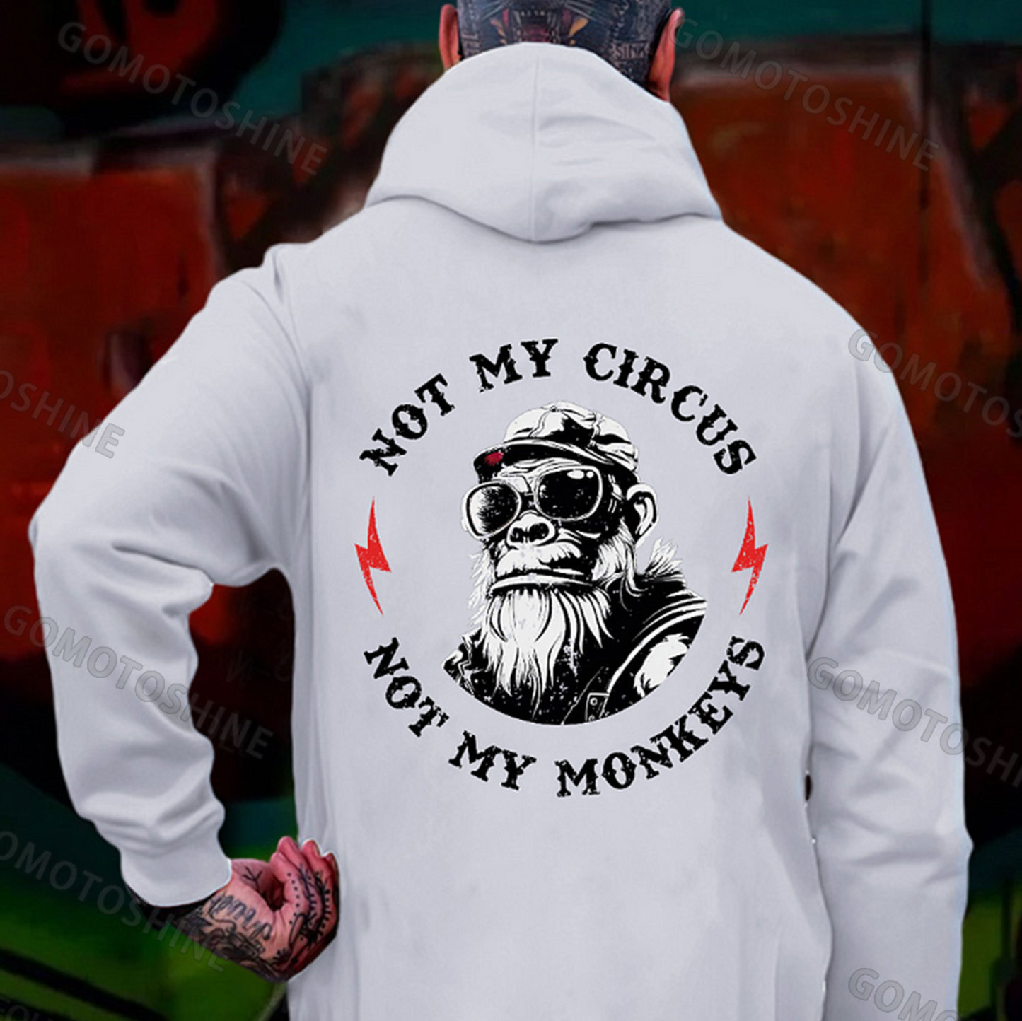 NO MY CIRCUS NOT MY MONKEYS Print Men's Hoodie