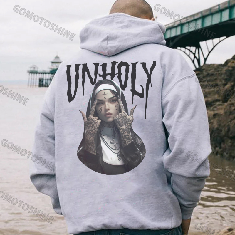 UNHOLY Defiant Nun Print Men's Hoodie