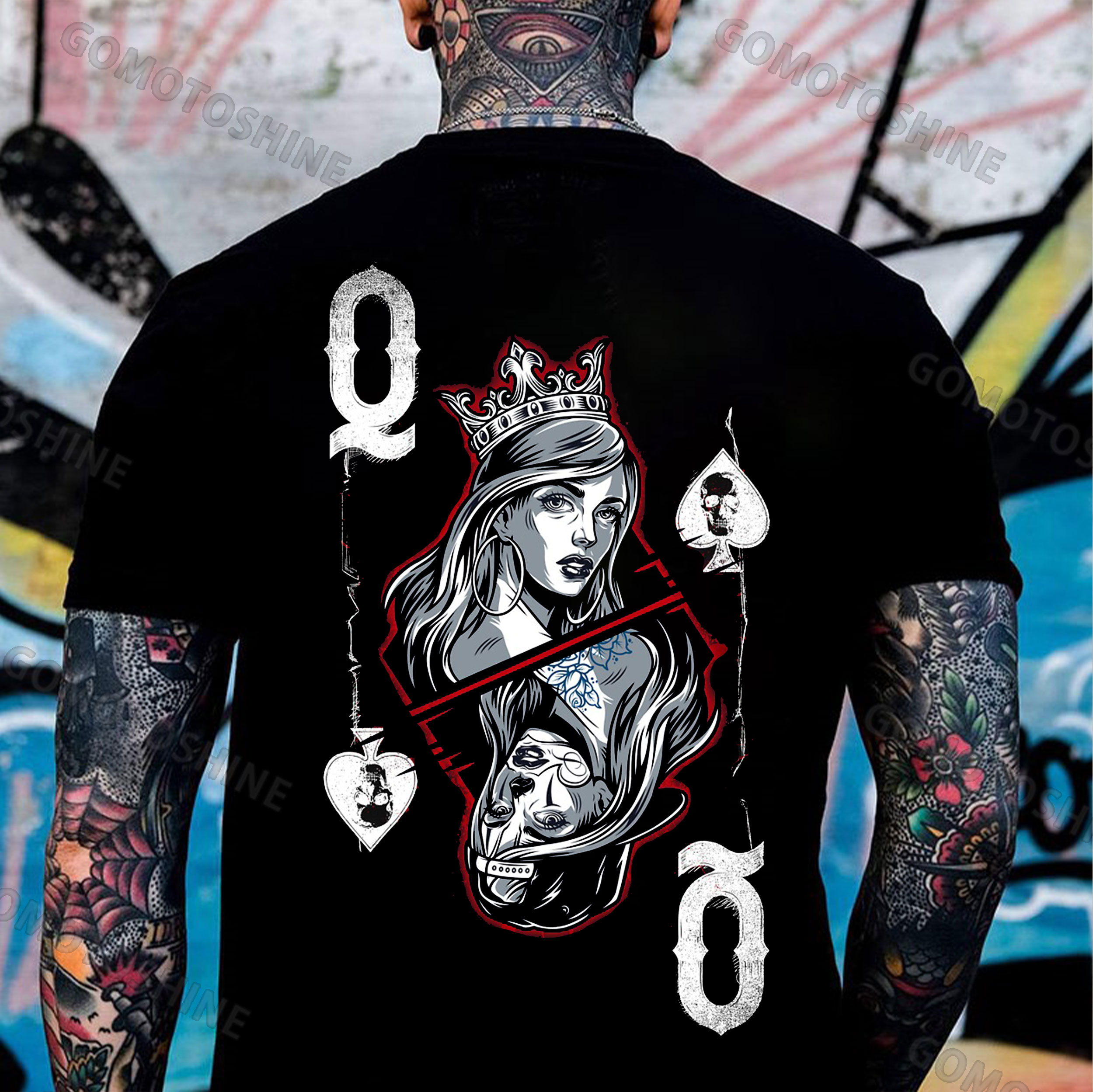 Q Of Spade Queen Print Men's T-Shirt