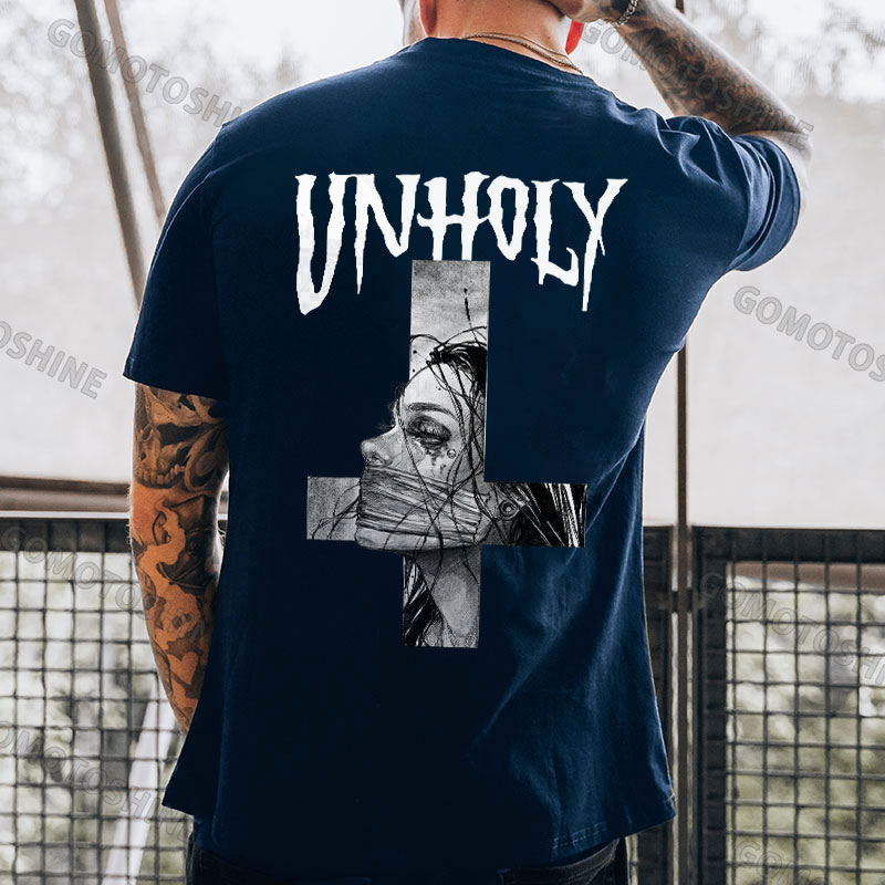UNHOLY Hopeless Lady Was Crucified Print Men's T-Shirt