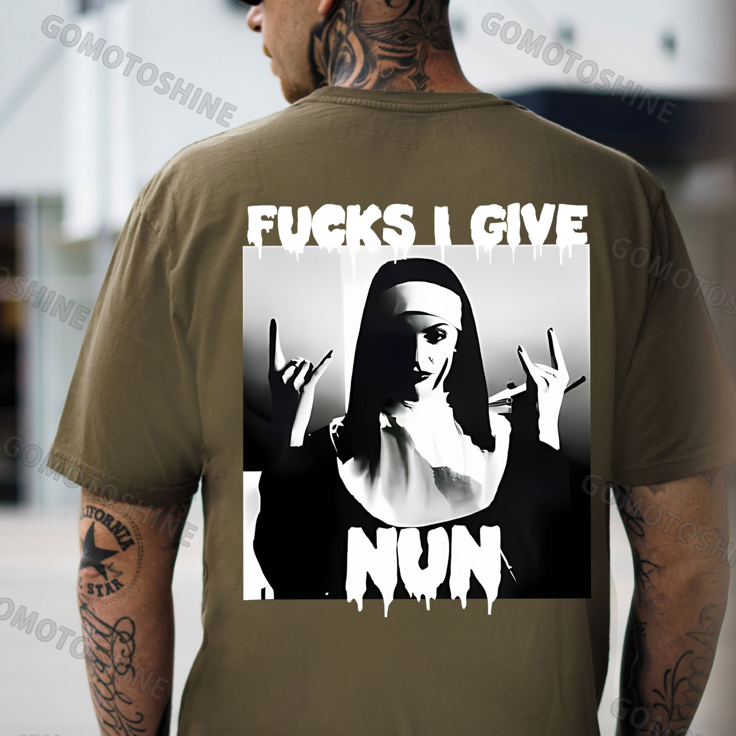 FUCKS I GIVE NUN Nun Print Men's T-Shirt